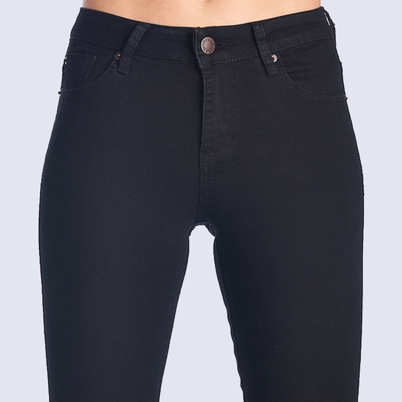 Black Knee Cut Skinny Jeans - Picture 4 of 4